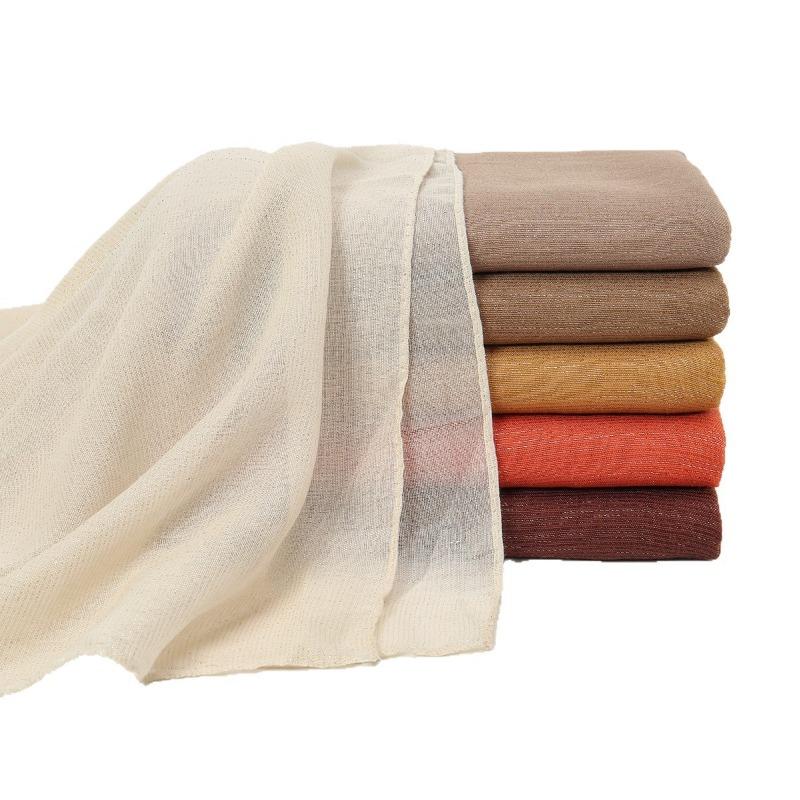 New silver silk breathable sunscreen versatile long scarf women's yarn scarf Middle Eastern women's ethnic headscarf scarf