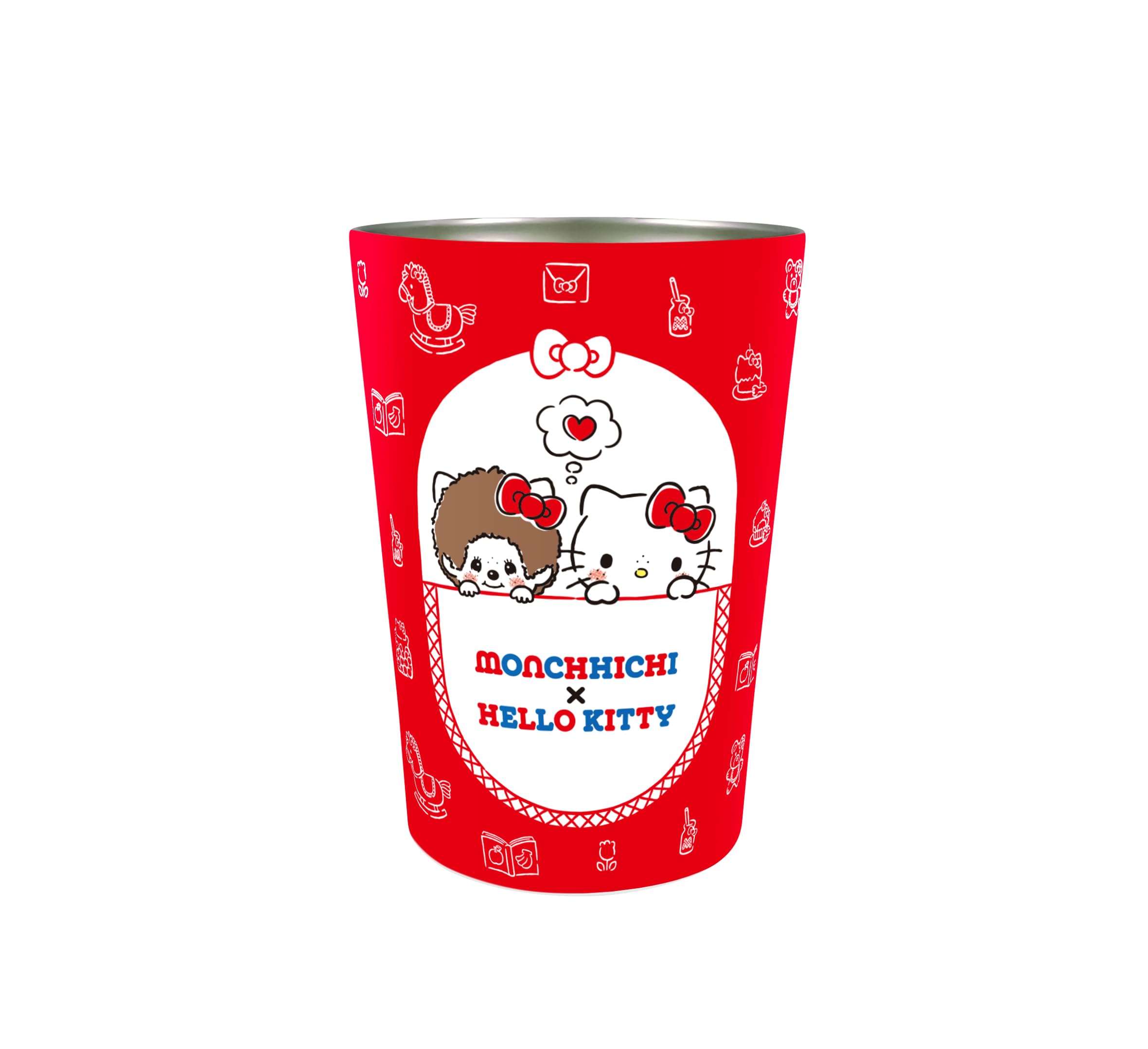 Monchhichi x Hello Kitty 2-Way Vacuum Double-Walled Tumbler M [Pocket] Kitty Monchhichi Sanrio Insulated Cup 131-011