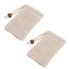 4PCS Linen Soap Mesh Bag with Pouch Holder for Foaming and Drying The Soap