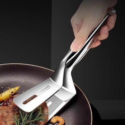 Stainless Steel Kitchen Tongs - Non-Stick, Multi-Use Food Clamp for Steak, Fish & More - Essential Cooking Tool