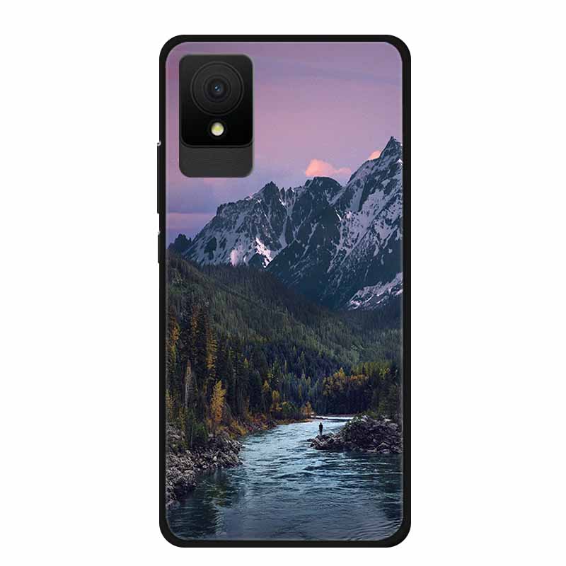 For TCL 501 Case Original Soft Silicone TPU Phone Cases Back Cover For TCL501 Scenery Shockproof Marble Painted Bumper Cute Etui