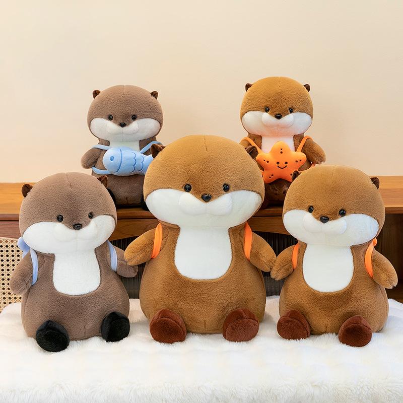 New Small Fish Backpack Otter Plush Toy Cute Doll Cute Doll for Girls Birthday Gift