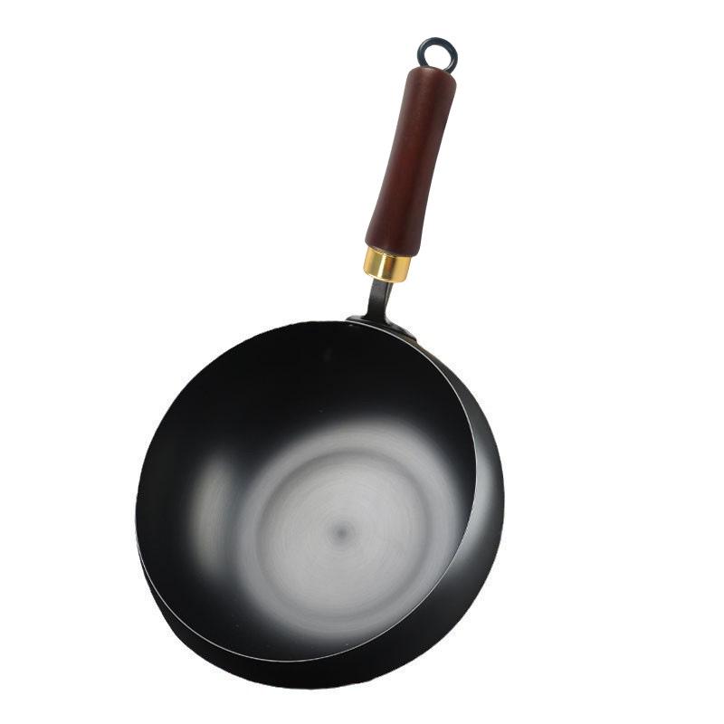 Best-Selling Mini Deepened Wok: Non-Stick, Flat-Bottom Iron Stir-Fry Pot with Classic Design