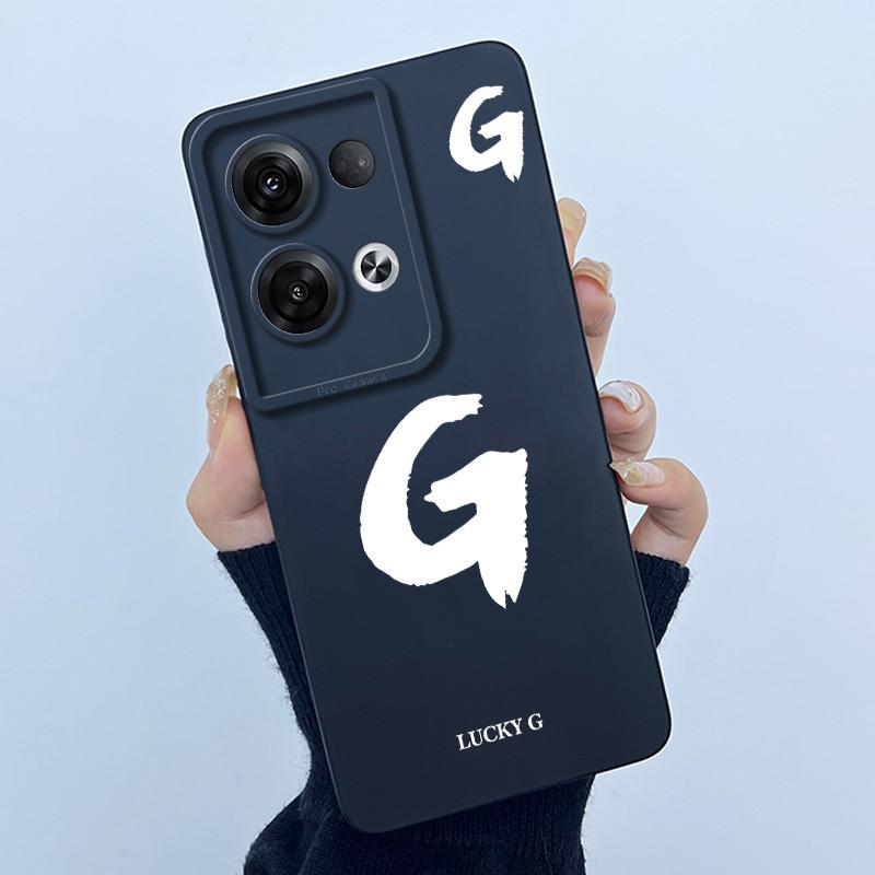 For OPPO Reno 8 Pro 5G Reno8 Reno8 Pro Plus Shockproof Phone Case Lucky Initial Letter Casing Silicone Soft Matte Back Cover