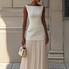 2025 Women's Solid Sleeveless Knit Vest & Skirt Set