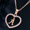 Heart Letters 26 Love Crystal Women Silver Plated Chain Jewelry Necklace