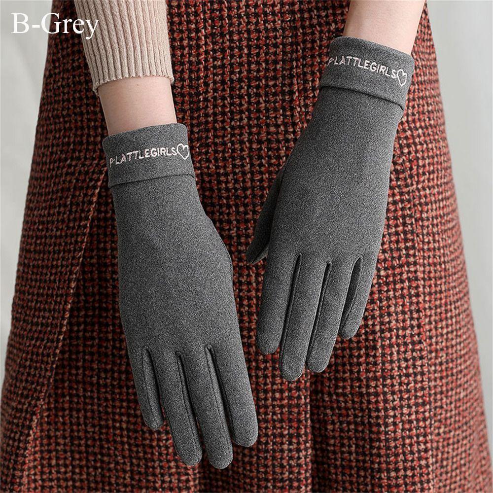 

Тонкие бархатные теплые перчатки варежки с сенсорным экраном повседневные велосипедные перчатки для вождения мужские женские grey-B