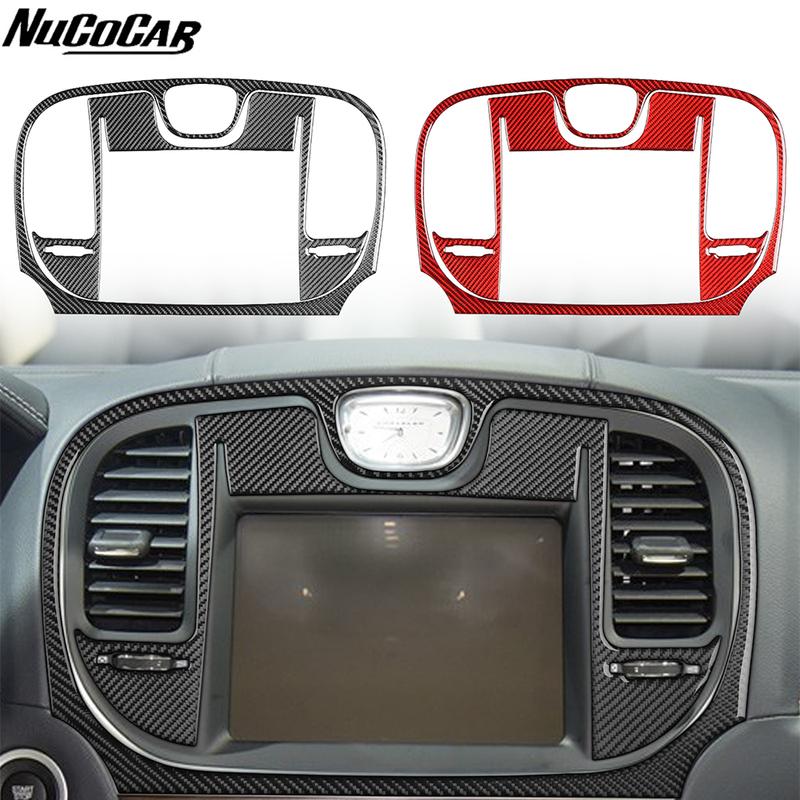 For Chrysler 300 300C 2015- Carbon Fiber Center navigation air vent panel Cover Car Accessories Interior Decorative Stickers