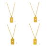 Stylish Gold Square Sun Moon Star World Pendant Necklace Accessory Eye Catching Clavicular Chain for Gathering Parties