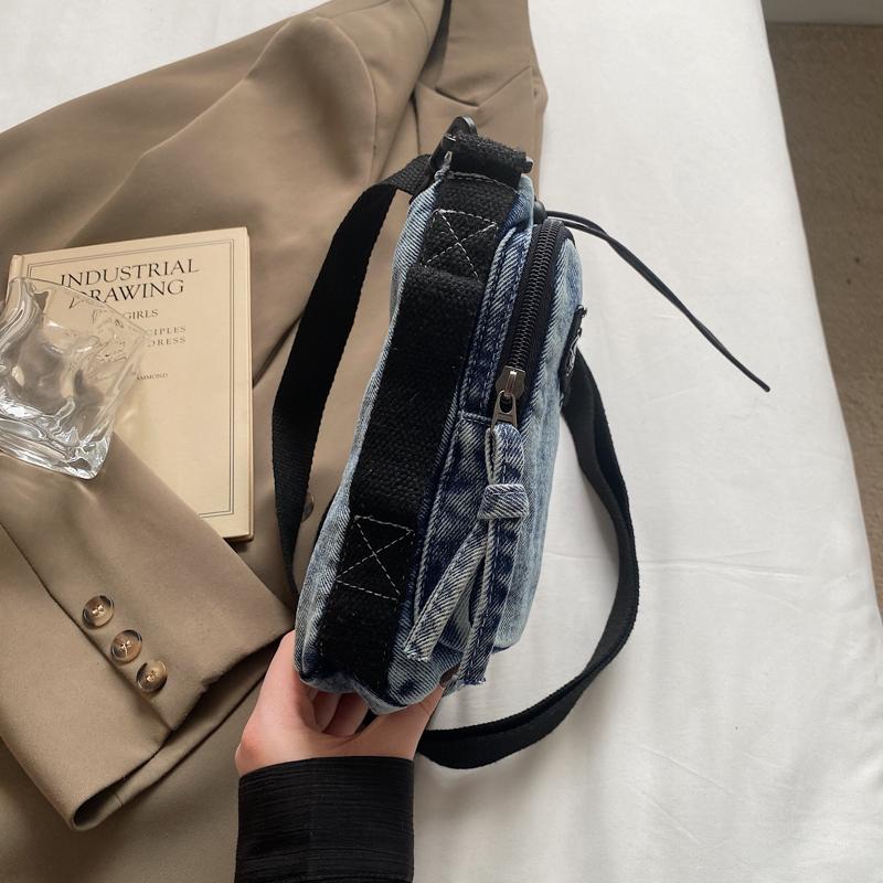 Damen Outdoor Sport Umhängetasche Herren Wasserkocher Tasche Multifunktionale Denim Schultertasche