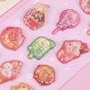 3D Embossed Crystal Children Stickers, Adorable Assorted Decals Cartoon Mini Hamburger Ice Cream Milk Tea 3D Journal Stickers