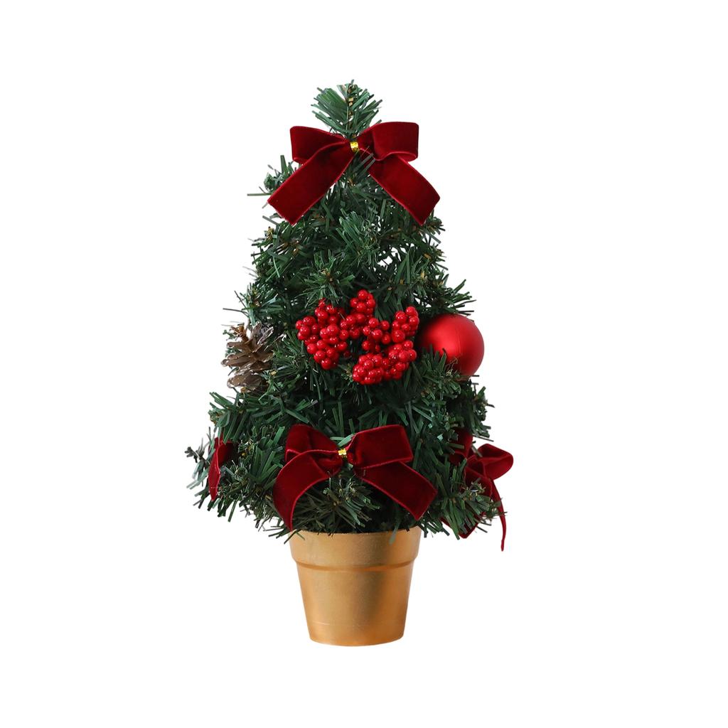 Artificial Christmas Tree and Wreath Tabletop Decoration Set for Holiday Festive Display