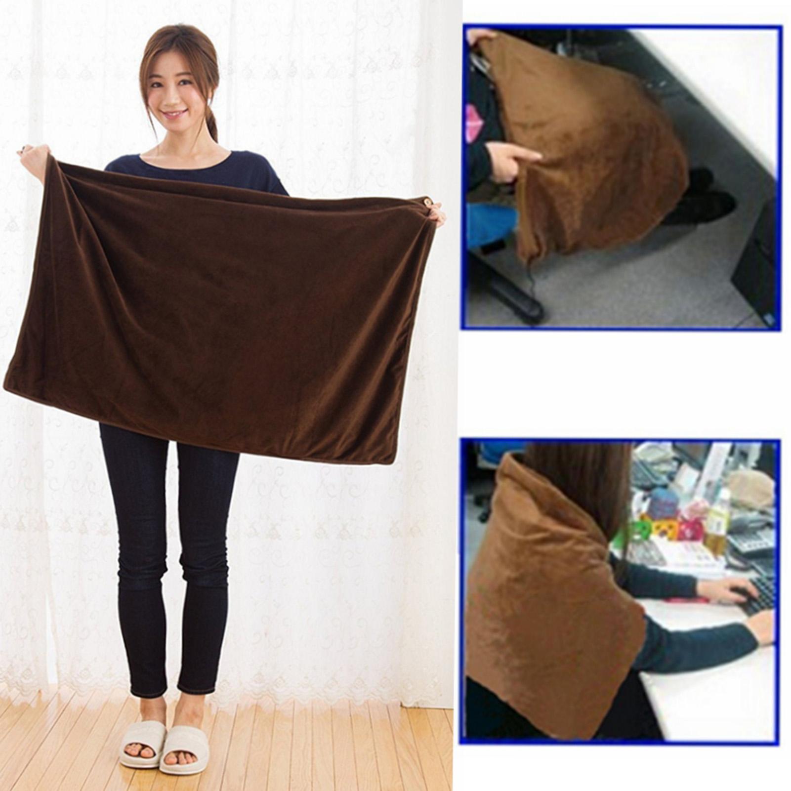 USB Heated Shawl Electric Heating Blanket Winter Plush Heating Warm Shawl for Car   Home