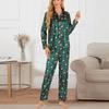 Women's Fall Casual Home Wear Suit Pajamas Satin Cardigan Long Sleeves