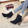 Retro Women's Boots 2025 New Square Heel Woman High Heel Shoe Female Rubber Ankle Boots Platform Short Boots Zapatillas Mujer