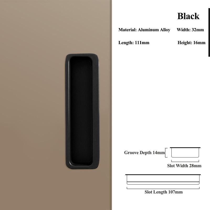 Modern Minimalist Embedded Grooved Sliding Door Handle Concealed Extended Cabinet Handle Wardrobe Closet Furniture Drawer Pulls