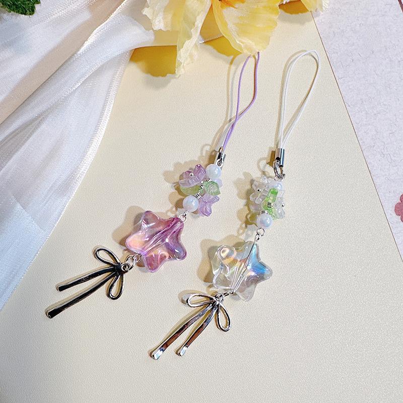 Sakura Star Wish Girl Heart Colorful Five-Pointed Star Mobile Phone Lanyard Cute Guben Ccd Pendant