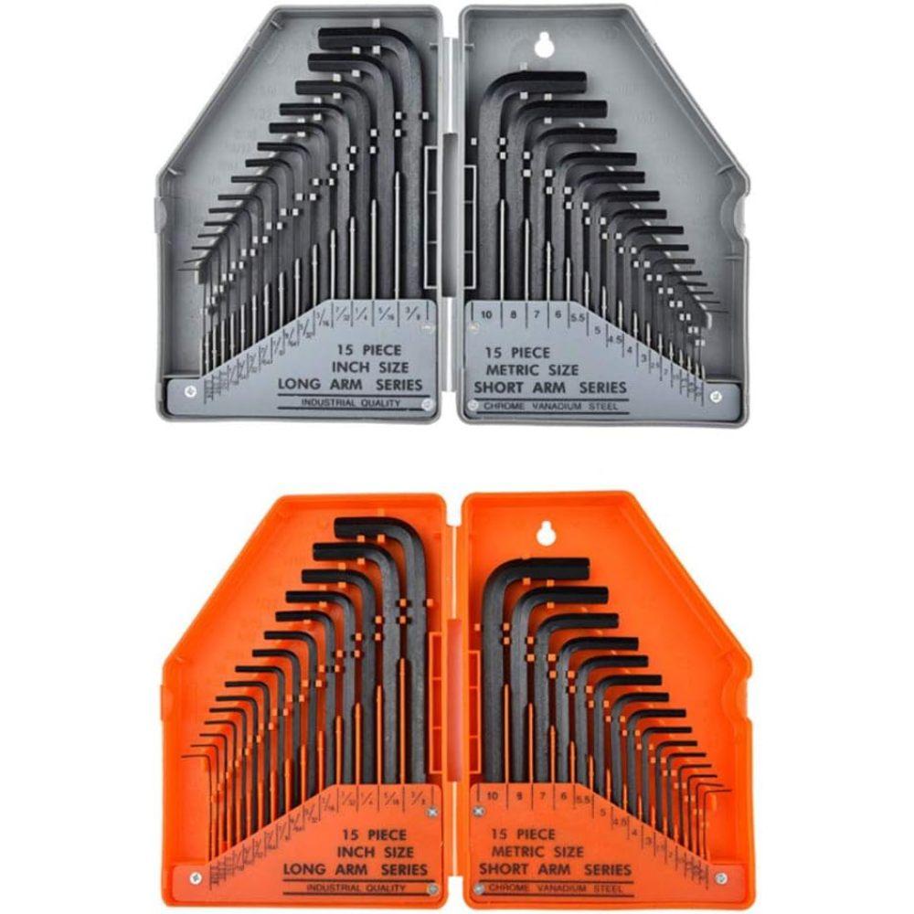 

Набор шестигранных ключей, набор из 30 шестигранных ключей, длинный и короткий шестигранный ключ для разборки и установки большинства внутренних шестигранных винтов в автомобильной мебели, оборудовании оранжевый