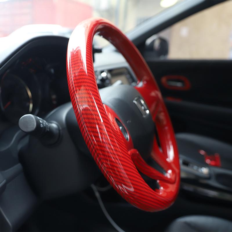Carbon Fiber Steering Wheel Cover for New Fit, Vezel, XRV, Greiz, Crider - Protection & Modification Sticker.