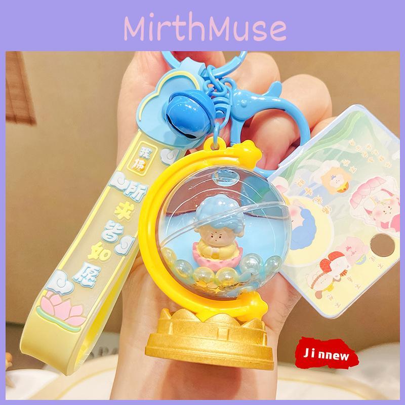 Playful Cartoon Buddha Earth Globe Hanging Ornament For Creative Keychain Designs