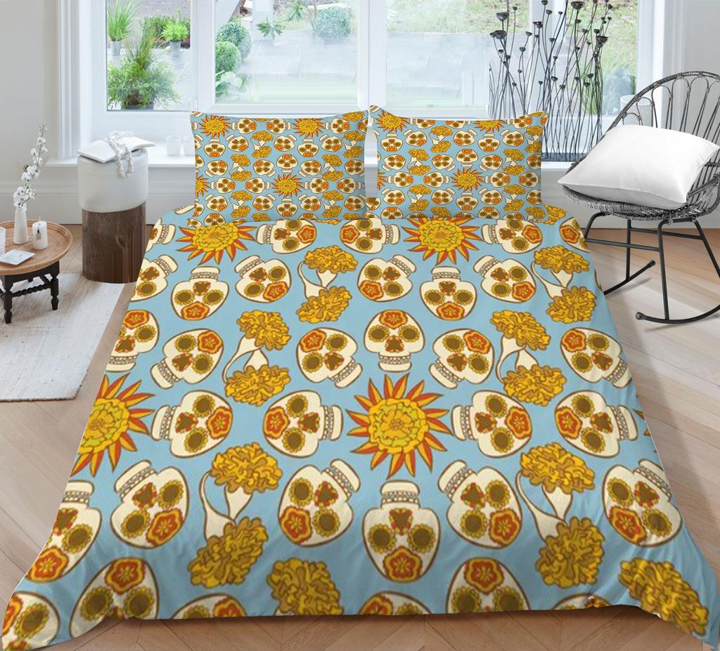 Dziecięca czaszka poszewka na kołdrę domowa z poszewką na poduszkę poszewka na pościel z nadrukiem skrzydła komplet z poszewką na poduszkę klasyczna poszewka na kołdrę