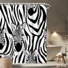 Zebra Shower Curtain – Bold Black & White Print, Waterproof Polyester, 72X72 / 72X84 / 60X72 Inch, Modern Bathroom Decor