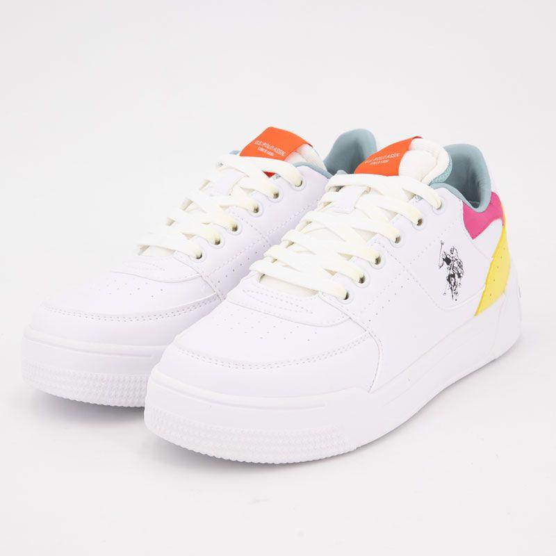 Baskets blanches basses avec lacets Femme US POLO