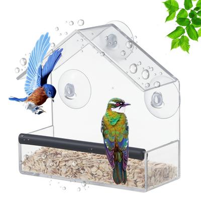 Vogelfutterstation, starkes Saugnapf-Design, Acryl-Vogelfutterstation, leicht zu reinigender Vogelfutterbehälter für den Garten im Hof