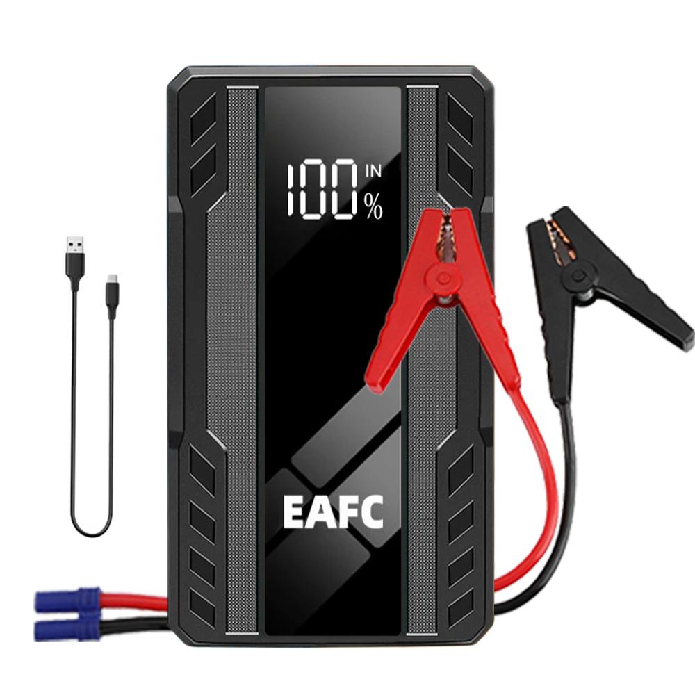 1000A Jump Starter Power Bank Battery Portable Charger 12V Wireless Charging LCD Screen PowerBank12V Car Starting Device Booster 1000A Starter black