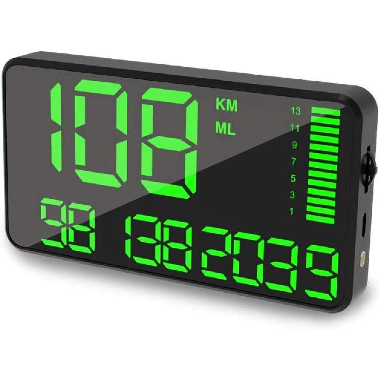 

5.5 Speedometer Odometer Display MPH/KMH with Over Speeding Alarm for All Vehicle Truck Bicycle Motorcycle, Speed, Driving Mileage, Time