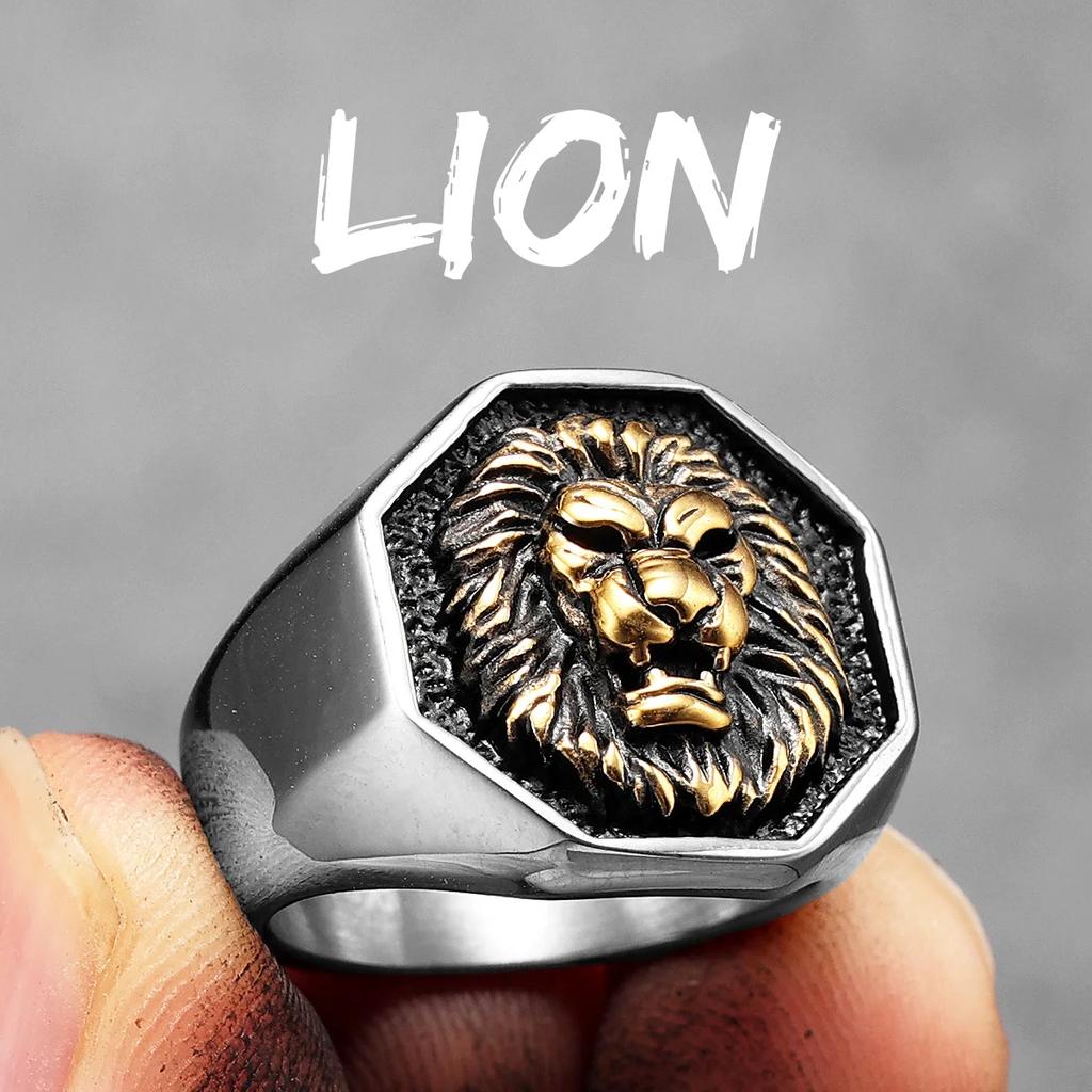 Inel de Lux Regele Leu Animal Bărbați Oțel Inoxidabil Punk Rock Simplu Nou În Bijuterii Femei Accesorii de Modă Cadou
