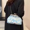 Borsa a tracolla messenger ricamata a colori contrastanti borsa moda donna design di nicchia di alta gamma borsa a mano a spalla singola