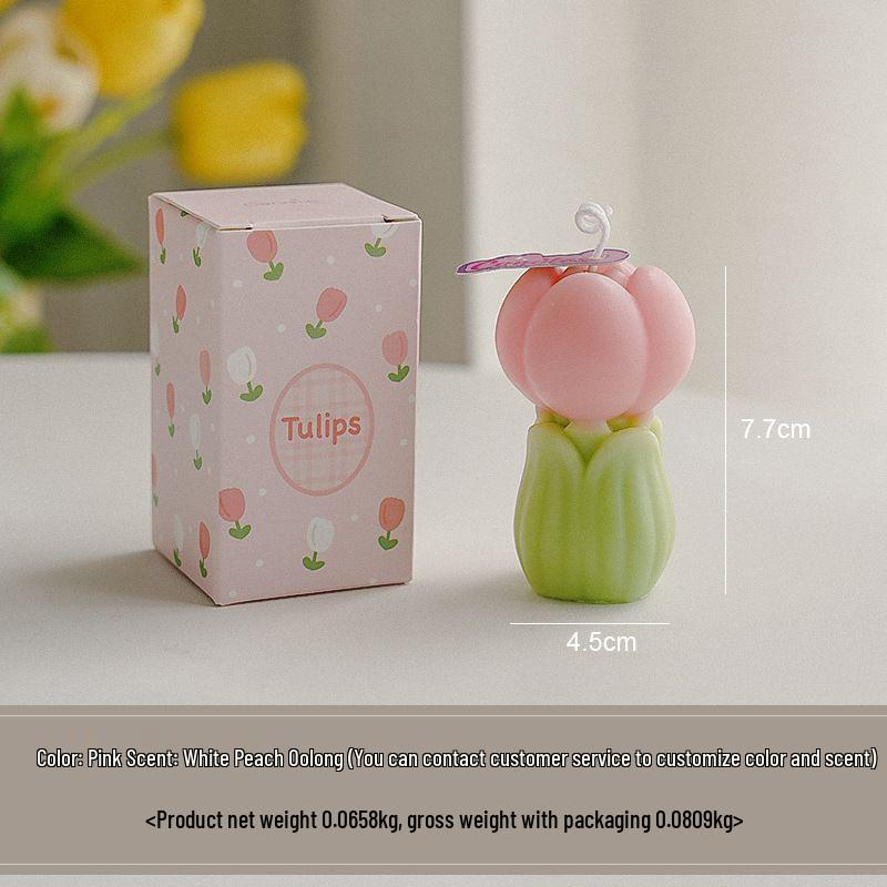Tulip Scented Flower Candle - Handmade Gift for Women, Perfect for Festivals and Parties