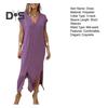 Damenkleid, Sommer, lässig, kurzärmelig, Midikleid, lockerer V-Ausschnitt, Button-Down-Hemdkleid für den Alltag, Dating, Arbeit