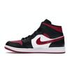Air Jordan 1 Mid Noble Red Men Sneakers Black White 554724-066