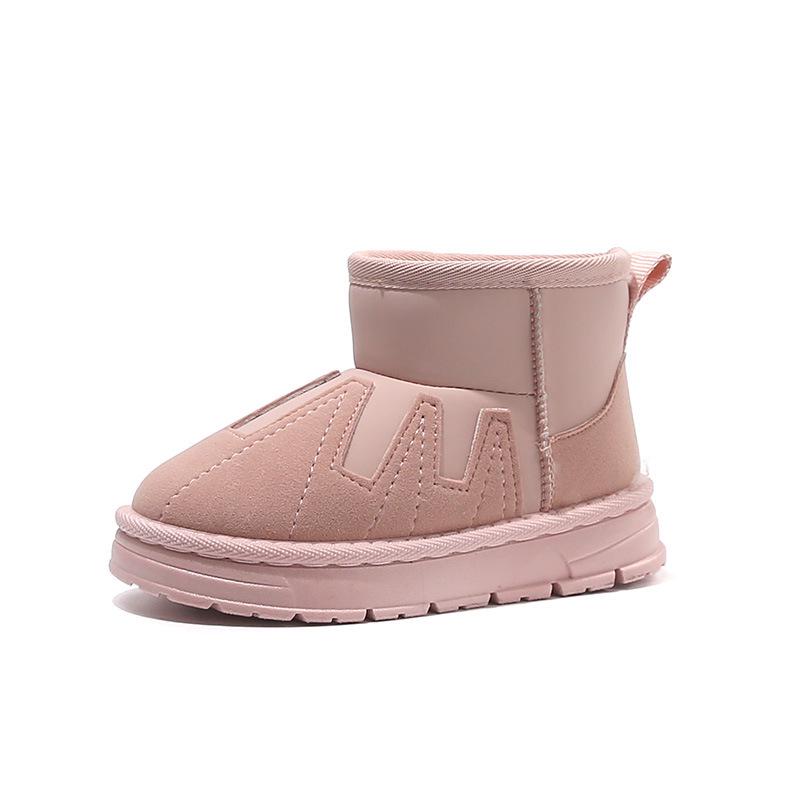 

2025 Autumn/Winter Kids Snow Boots: Warm Velvet Comfort, Fashionable Casual Cotton Shoes for Boys and Girls Size 28, inner length 18.2cm рожевий