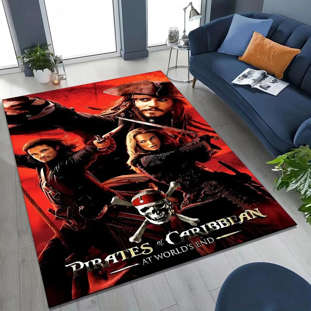 Captain Jack Pirates of The Caribbea Johnny Depp Carpet Rug for Bedroom Living Room Sofa Home Doormat Decor,Non-slip Floor Mat