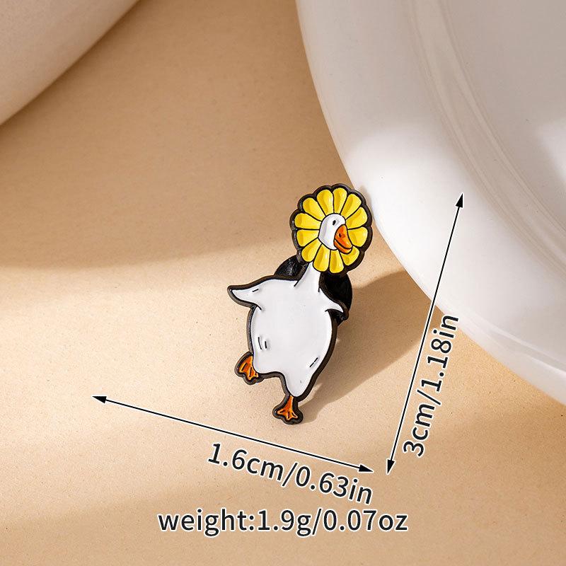 Creative Duckling Animal Shape Fun Badge Duckling Flower Series Fun Metal Brooch