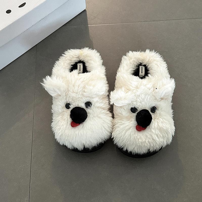 Cute Plush Shoes Women Autumn Winter Cartoon Warm Platform Slippers Height Increase Non Slip Thicken Comfortable Cotton Slippers