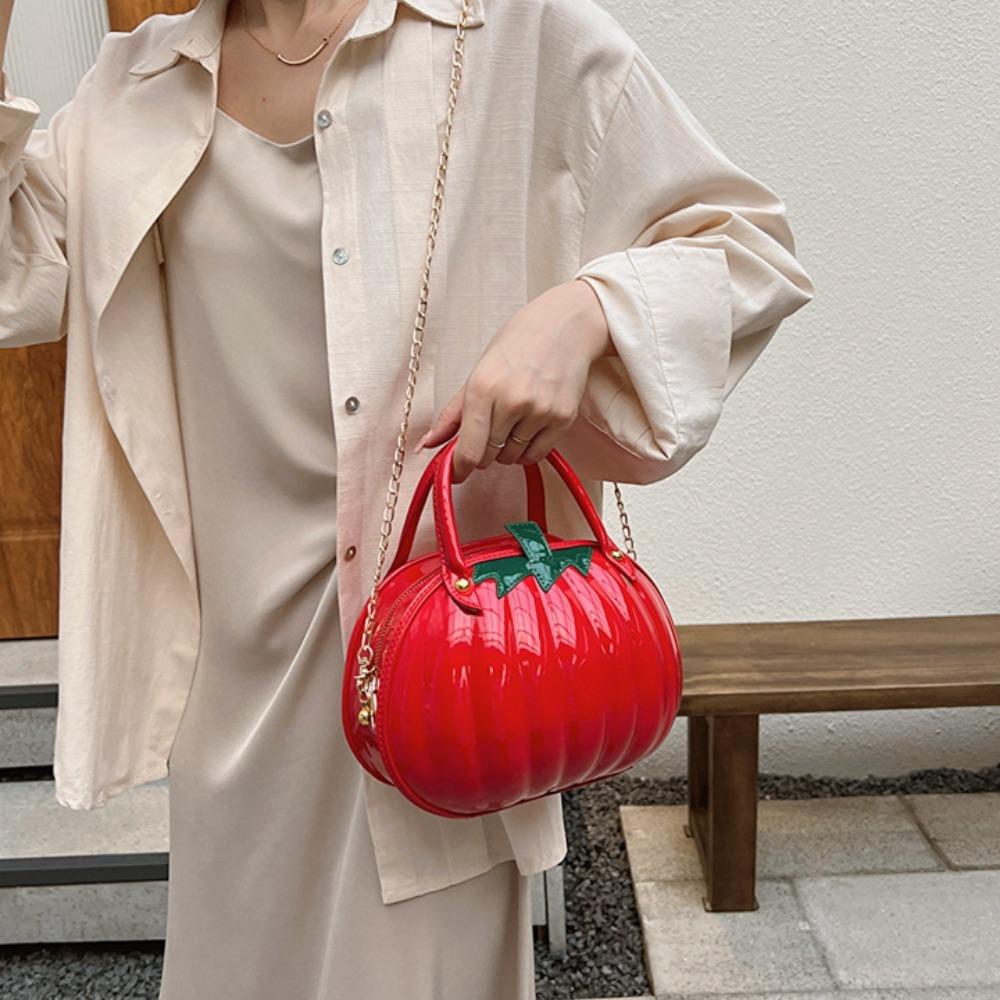 Ziplock Dýňová Taška přes Rameno PU Kůže Crossbody Tote Taška Nastavitelná Taška na Cukroví a Pochoutky Dárek