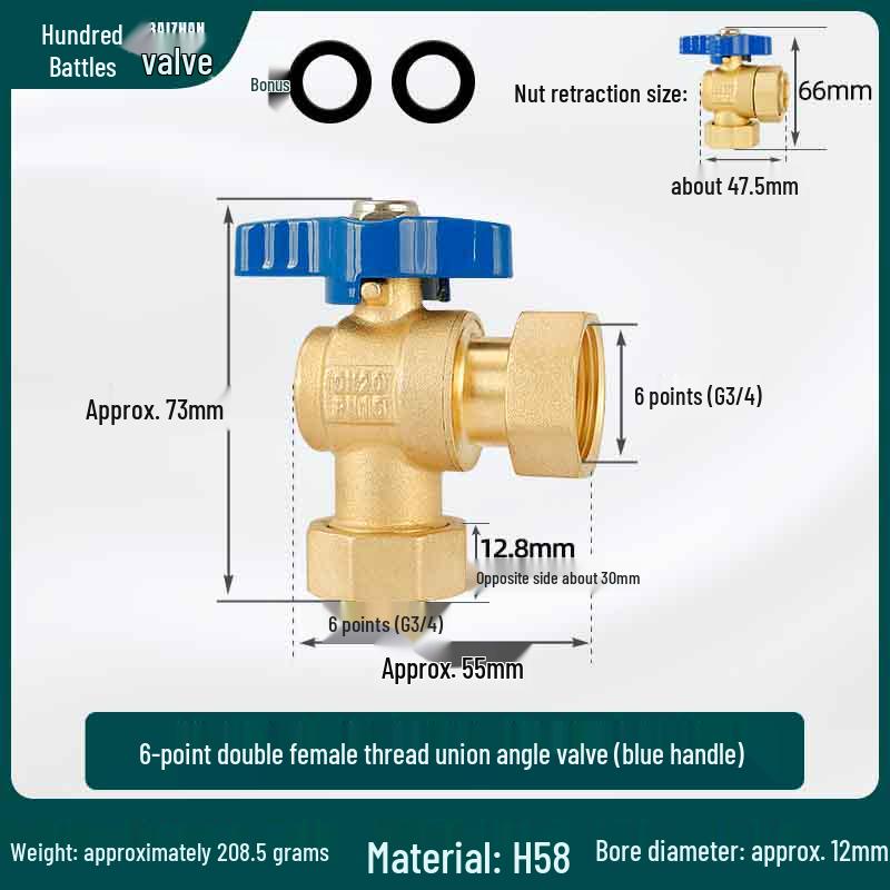 All-Copper Valve Manifold: Three-Way Union, Male/Female Thread Ball Valve for Underfloor Heating and Wall-Hung Boilers