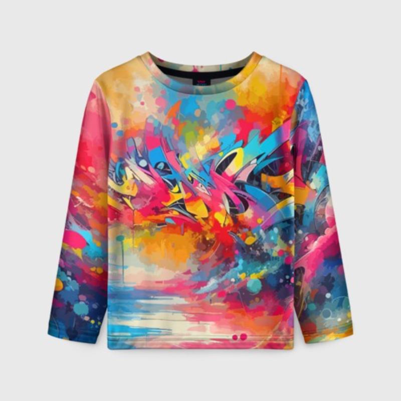 

Детская мультяшная милая футболка тай-дай с принтом котенка, милый топ с длинным рукавом для мальчиков, мягкий и удобный 170