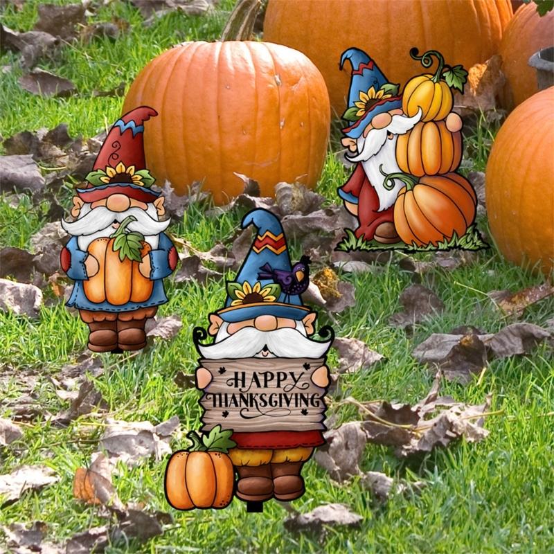 Eye Catching Ground Plug Party Garden Decorative Stakes Party Scene Thanksgiving Day Outdoor Floor Insert For Yard Lawn