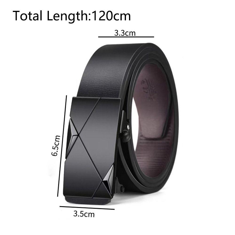 Stylish PU Leather Men's Business Belt Automatic Buckle Adjustable Men's Leather Belt Waistband for Daily Life