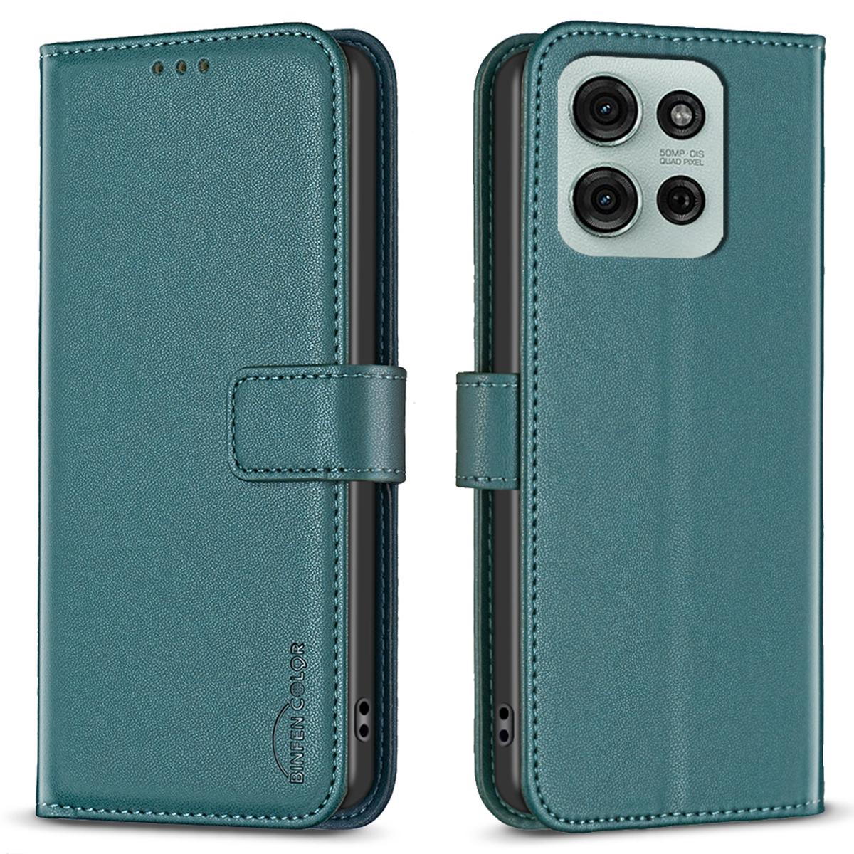 

BINFEN COLOR BF17 For Motorola Moto G75 5G Case Wallet Folio Flip Leather Cover D