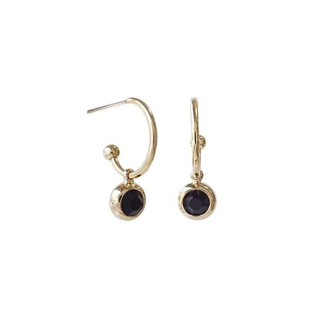E363 4mm Jet (Black) Austrian Crystal Gold Earrings