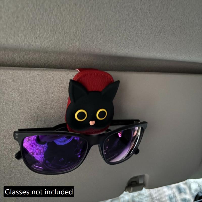 Cute Cat Style Magnetic Glasses Case For Car Sun Visor Holder- Multi-Function Auto Accessorie,Cars Accessories Girl