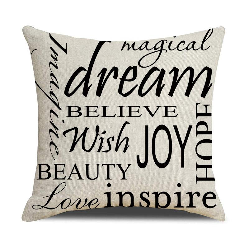 Simple Letter Series Throw Pillow Covers With Digital Printing Of Short Plush Fabric Car-Shaped Sofa Cushion Office Home Decor