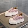 Autumn Women's Shoes New Small Thick-soled Wedge Heel Muffin Heel Women's Shoes Inner Height Increase and Casual Shoes Women's Tide