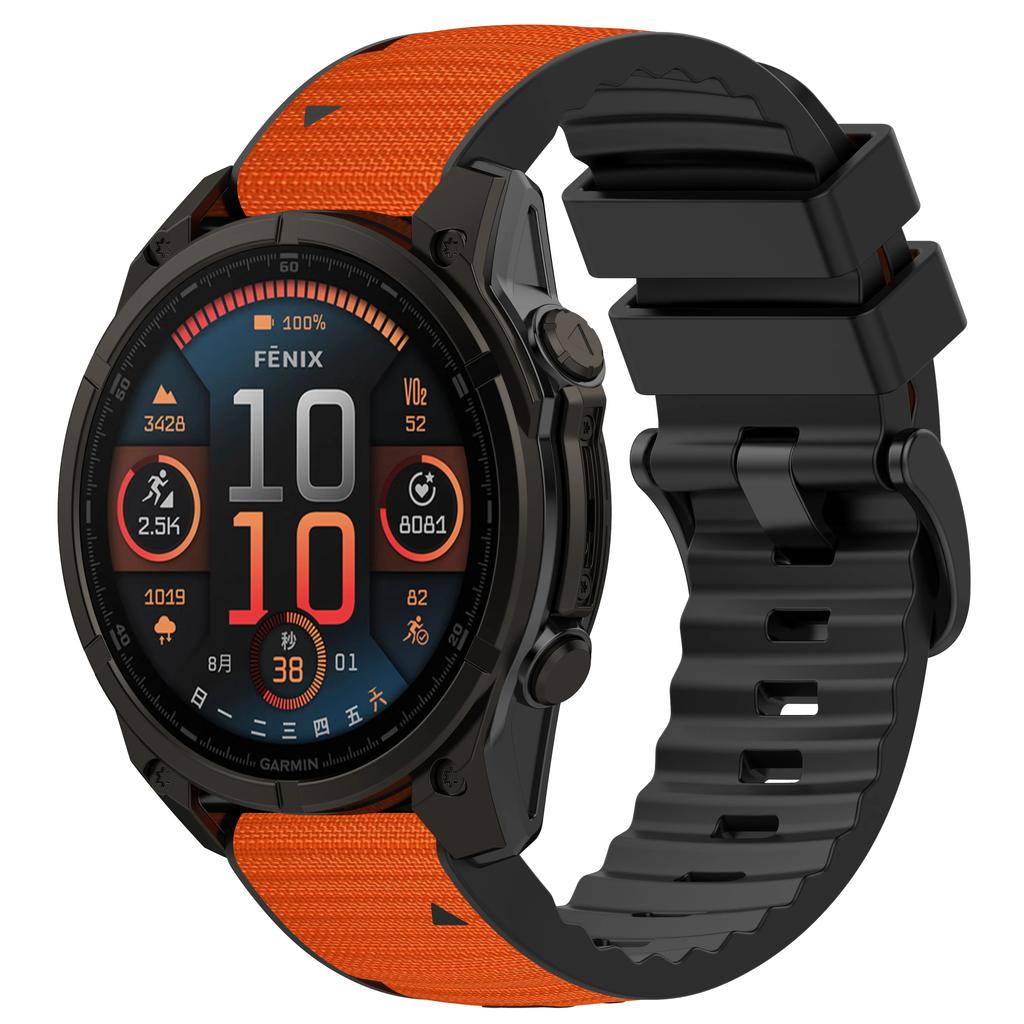 Silikon+Nylon Armband für Garmin Uhr Fenix 8 51/47mm 7/6 7x 6x Band für Forerunner 955 965 für Quatix Smartwatch Sportarmband